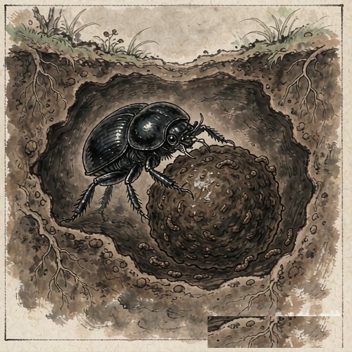 圣蜣螂(屎壳郎)连环画第4格