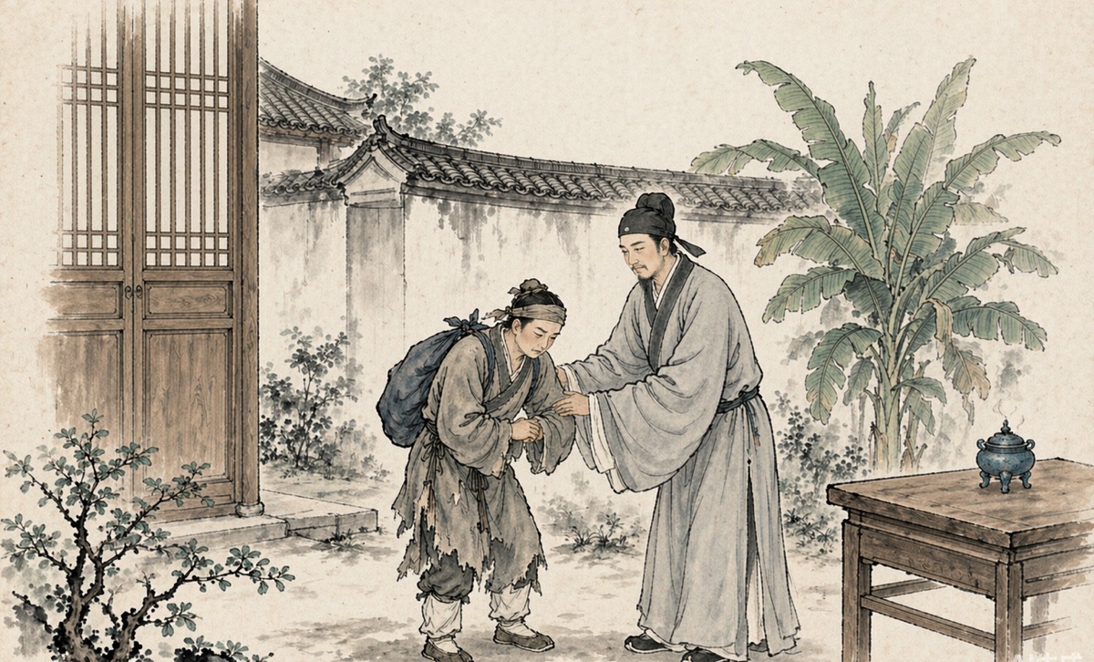 鲍廷玺故事插图：向杜少卿哭穷乞银重整戏班